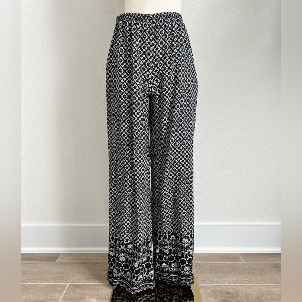 SPENSE Black and White Patterned High Waist Wide Leg Pants Women’s Size SP SOLD